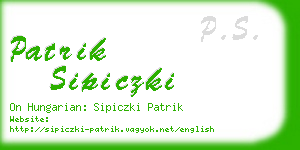 patrik sipiczki business card